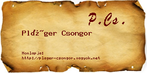 Pláger Csongor névjegykártya